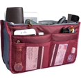 thumbnail image 1 of Vercord Purse Organizer Insert for Handbags Bag Organizers Inside Tote Pocketbook Women Nurse Nylon 13 Pockets Burgundy Medium, 1 of 5