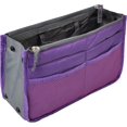 thumbnail image 1 of Vercord Purse Organizer Insert for Handbags Bag Organizers Inside Tote Pocketbook Women Nurse Nylon 13 Pockets Purple Medium, 1 of 5