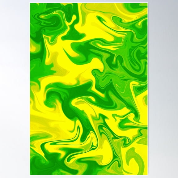 Verdant Rhapsody A Symphony Of Yellow And Green Poster Wall Art, Modern Wall Decor For Living Room Bedroom, 12x18 UNFRAMED