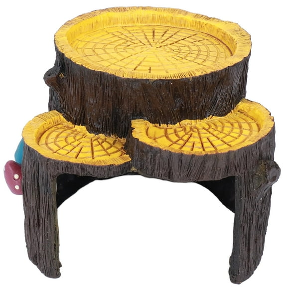 Verdant Touch Artificial Aquarium Ornaments Resin Mini Stump Shape Hiding Hole Wooden Cave Artificial Aquarium Plants Ornaments for Shelter