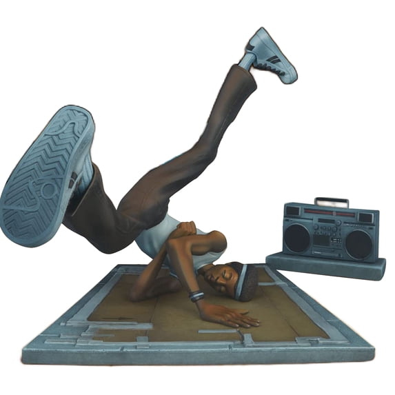 Verdant Touch D J Break Dance Model Hip Hop Elements Sculpture Artist Statue DJ Break Dance Modeling Resin Sculpture