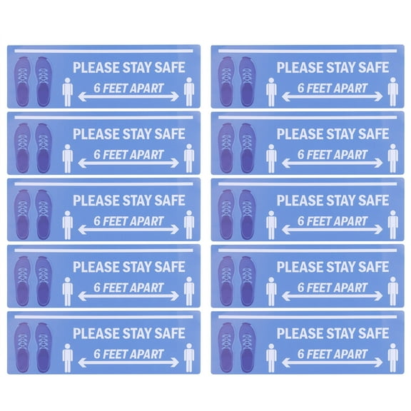 Verdant Touch Floor Sticker 2Set Floor Sticker Safety Distance Sign Marker Warning Decal for Store Hospital SchoolB003