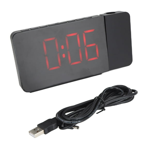 Verdant Touch Projector Clock LED Projector Alarm Clock with FM Radio Snooze Function 4 Backlight Brightness for Bedroom Office
