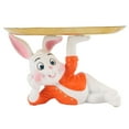 thumbnail image 1 of Verdant Touch Rabbit Tray Decoration Rabbit Plate Tray Cute Small Resin Rabbit Statue Jewelry Tray with Stainless Steel Rectangular Plate for Display Storage Orange, 1 of 8