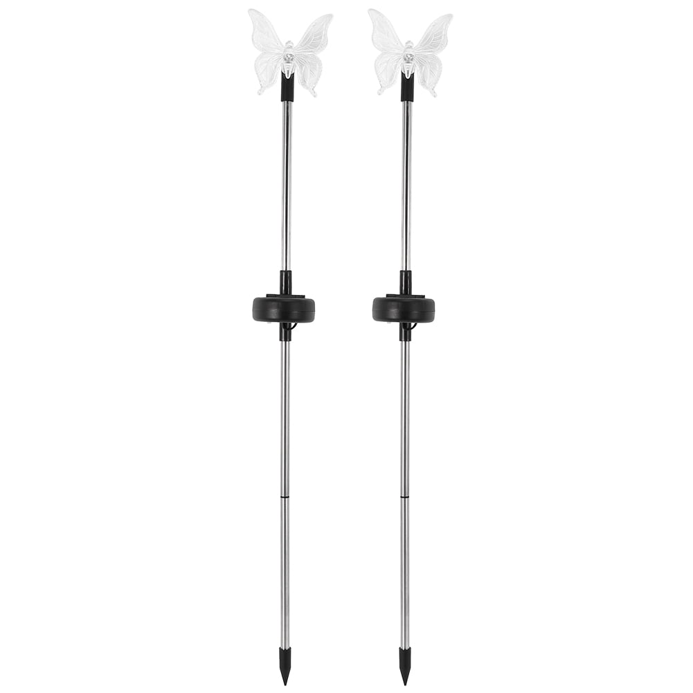 Verdant Touch Solar Pathway Lights 2pcs LED Solar Garden Stake Light Multi ColorChanging Landscape Lights for Courtyard Pathway Lawn Decor