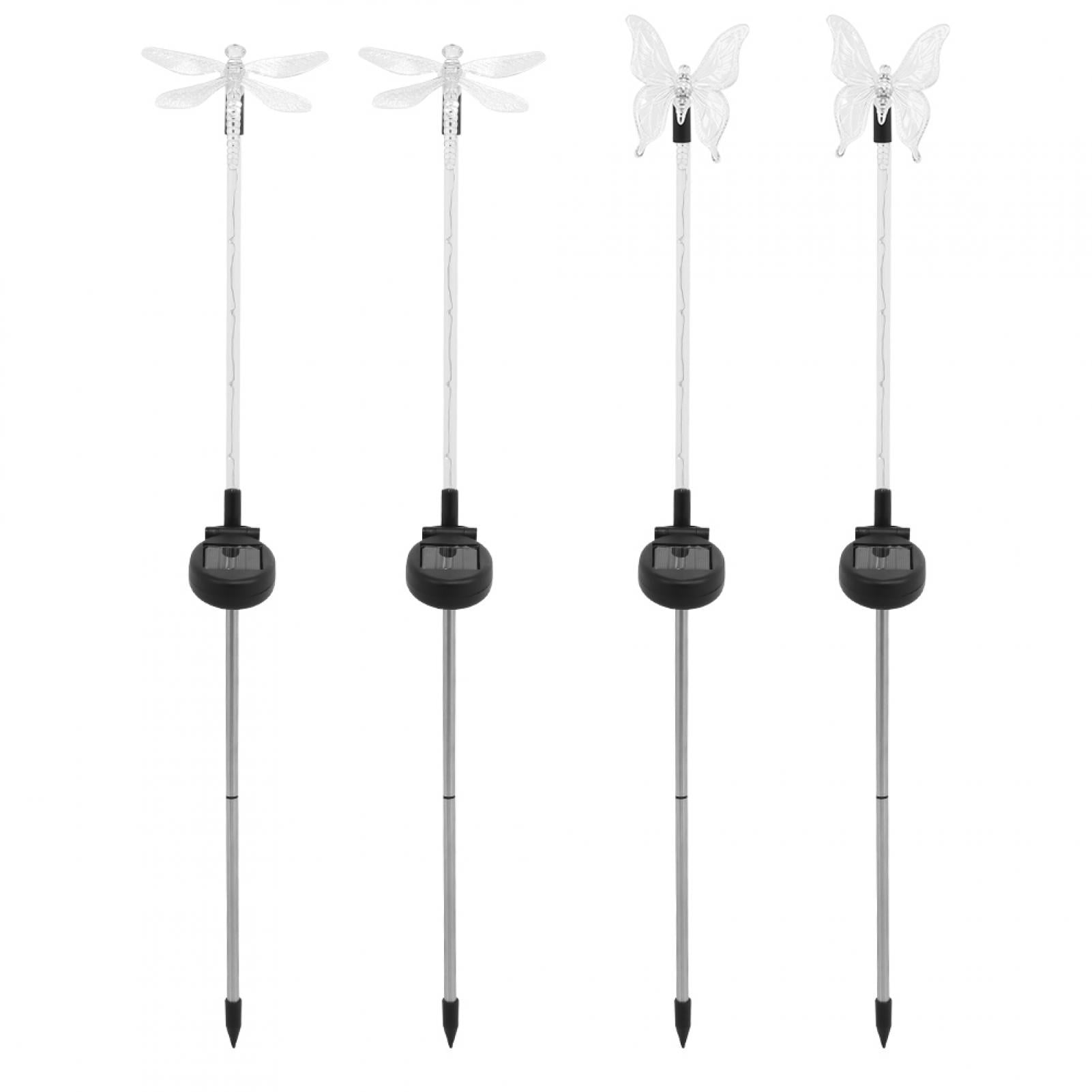 Verdant Touch Solar Spike Lamp 4pcs Solar Stake Lights Multicolor Changing LED Decorative Lights for Outdoor Garden Courtyard Lawn