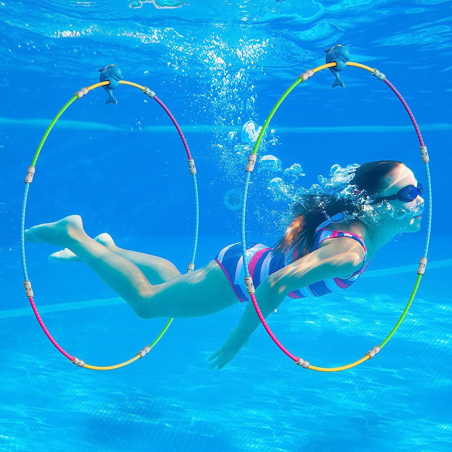 VerdantGrove Pool Diving Rings Toys Swim Hoops, Swimming Through Rings