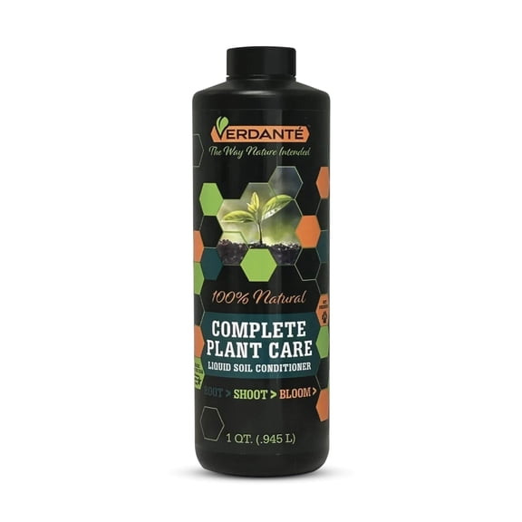 Verdante Complete Plant Care Liquid Soil Conditioner, Soil Revitalizer & Soil Activator, OMRI Listed Natural Fermented Formula for Lawns, Gardens, Raised Beds & Indoor Plants, 1 Quart