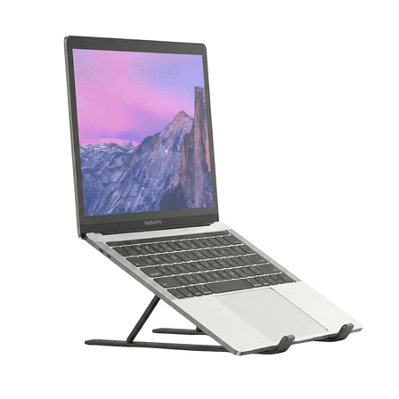 VerdeVida Portable Laptop Stand, Laptop Holder Computer Stand for Desk, Metal Foldable Laptop Stand with 6 Levels Height Adjustment, Compatible with MacBook, HP, Lenovo, Dell,Black
