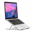 thumbnail image 1 of VerdeVida Laptop Stand, Portable Laptop Holder Computer Stand for Desk, Metal Foldable Laptop Riser with 6 Levels Height Adjustment, Compatible with MacBook, HP, Lenovo, Dell, Silver, 1 of 7