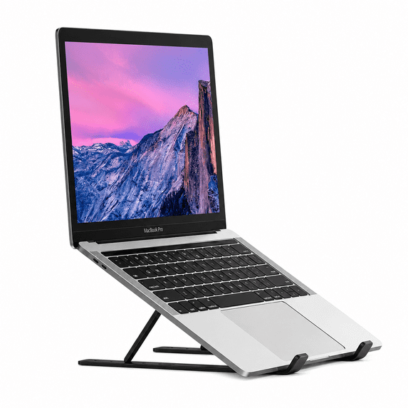 VerdeVida Portable Laptop Stand, Laptop Holder Computer Stand for Desk, Metal Foldable Laptop Stand with 6 Levels Height Adjustment, Compatible with MacBook, HP, Lenovo, Dell,Black