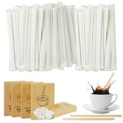 100 Pack Individually Wrapped Coffee Straws - 18cm Long Disposable PP Plastic Stirring Straws - Eco-Friendly Degradable Party Straws For Beverages & Drinks - Brown Color