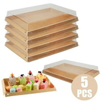 Verdelife 5 Pack Serving Platter Trays with Lids, Reusable Charcuterie Boxes for Entertaining, Party Travel Platters for Sandwich, Snacks, Fruit, Cookie and Pantry