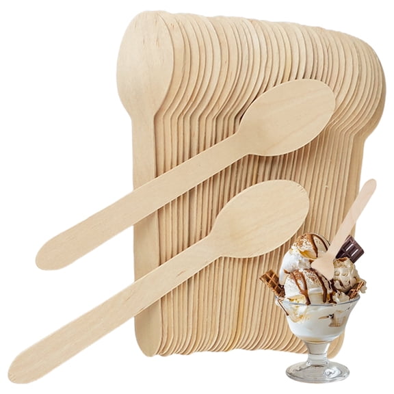 Verdelife Disposable Wooden Spoons 180 pcs, 6.25 in Compostable Wood Cutlery, Tasting Spoon for Birthday Party, Picnic, Camping, Travel, Dinners(10 Pack)