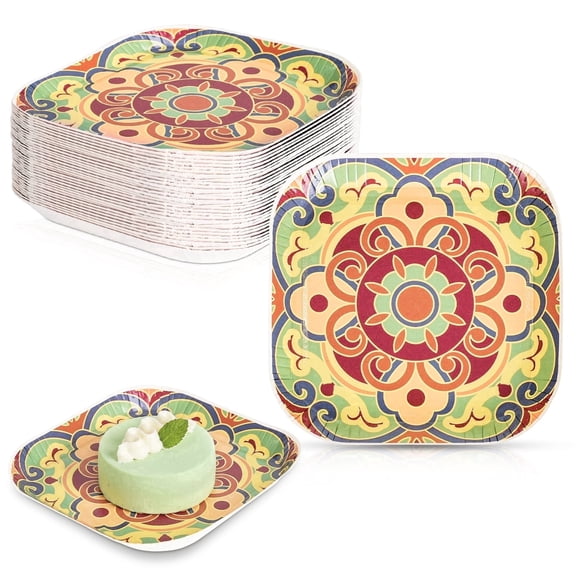 Verdelife Small Paper Plates, 5 inch Party Plates 30 Count, Soak Proof and Microwavable, Disposable Plates for Tea Party, Baby Shower, Bridal Shower, Birthday, Wedding and Any Celebration