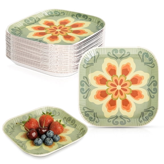 Verdelife Small Paper Plates, 5 inch Party Plates 30 Count, Soak Proof and Microwavable, Disposable Plates for Tea Party, Baby Shower, Bridal Shower, Birthday, Wedding and Any Celebration