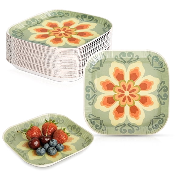 Verdelife Small Paper Plates, 5 inch Party Plates 50 Count, Disposable Plates for Tea Party, Baby Shower, Bridal Shower, Birthday, Wedding and Any Celebration