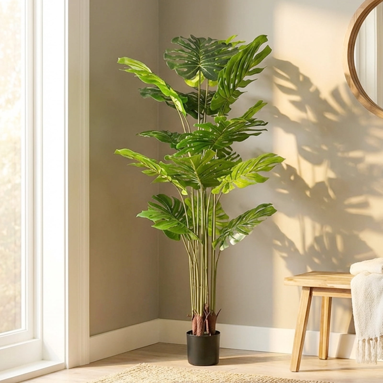 Verdelure 5.3FT Artificial Plant Fake Tropical Potted Tree Indoor Faux Floor Plant for Home Office Decor