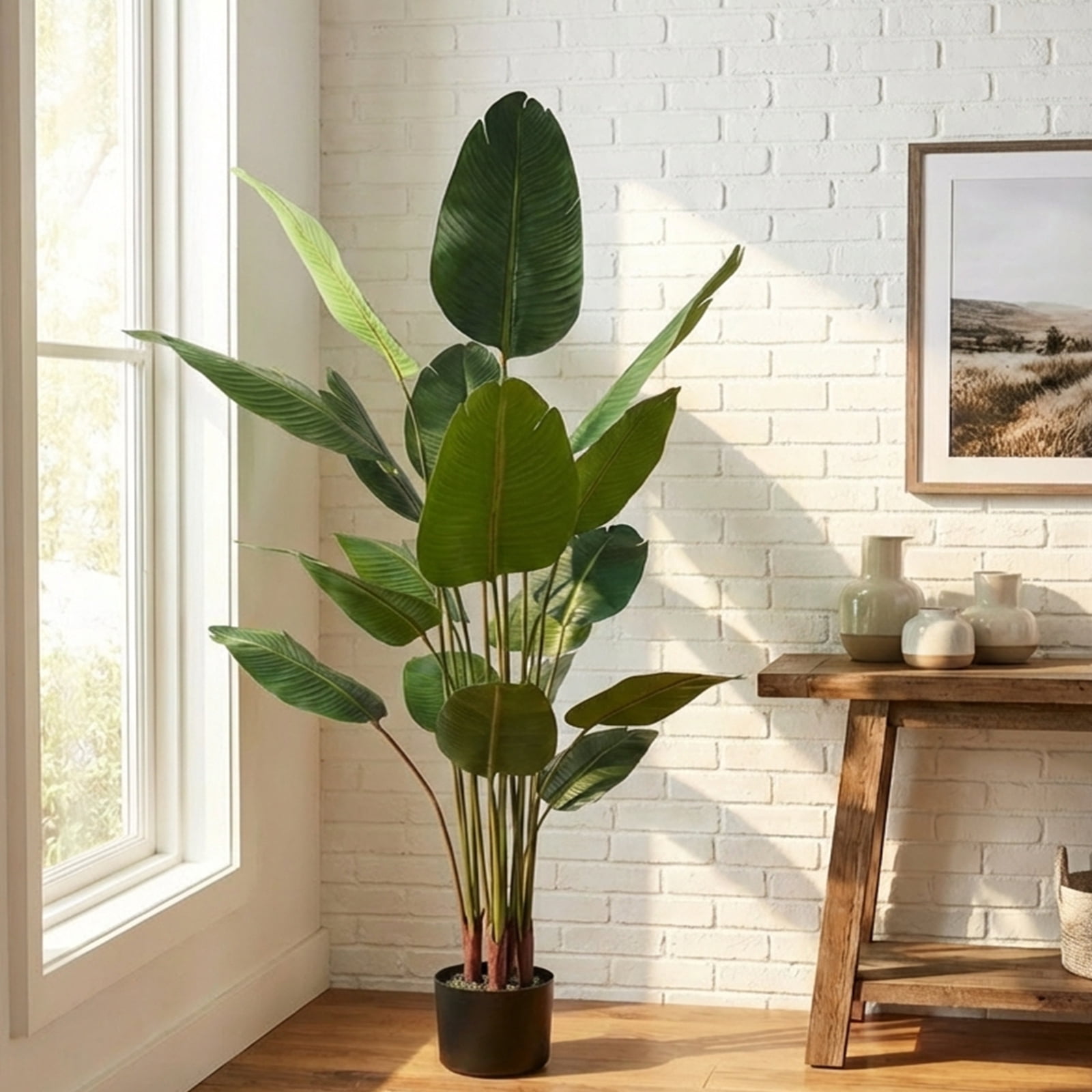 Verdelure 6FT Artificial Plant Fake Tropical Palm Tree Potted Indoor Faux Floor Plant for Home Office Decor