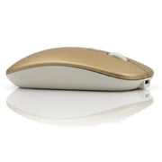VerdeVida Bluetooth 5.2 Wireless Mouse — Rechargeable Silent-Click Mouse for MacBook, Laptop, PC, iPad, Chromebook, Windows 11/10/8 — Slim Portable Travel Mouse, 1600 DPI, Multi-Device, Gold