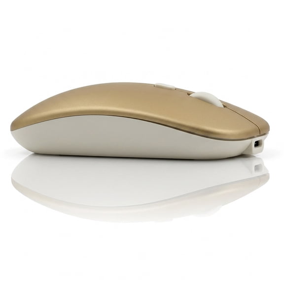 VerdeVida Bluetooth 5.2 Wireless Mouse — Rechargeable Silent-Click Mouse for MacBook, Laptop, PC, iPad, Chromebook, Windows 11/10/8 — Slim Portable Travel Mouse, 1600 DPI, Multi-Device, Gold