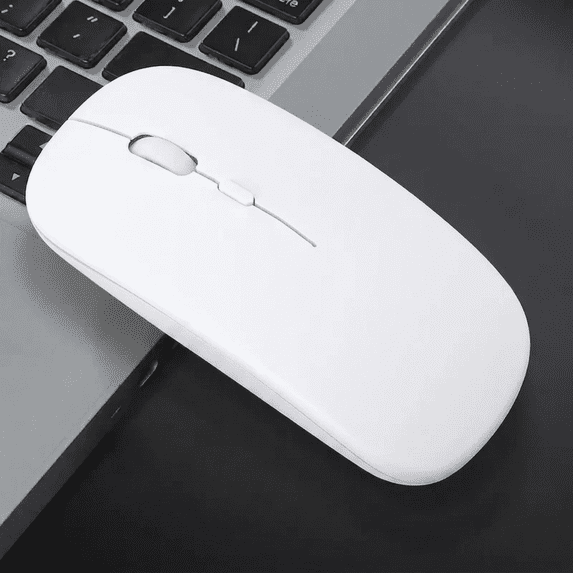 VerdeVida Bluetooth 5.2 Wireless Mouse — Rechargeable Silent-Click Mouse for MacBook, Laptop, PC, iPad, Chromebook, Windows 11/10/8 — Slim Portable Travel Mouse, 1600 DPI, Multi-Device, White