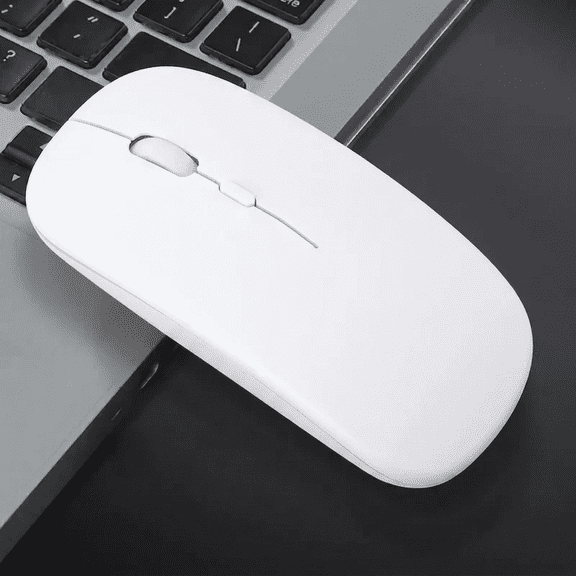 VerdeVida Bluetooth 5.2 Wireless Mouse — Rechargeable Silent-Click Mouse for MacBook, Laptop, PC, iPad, Chromebook, Windows 11/10/8 — Slim Portable Travel Mouse, 1600 DPI, Multi-Device, White