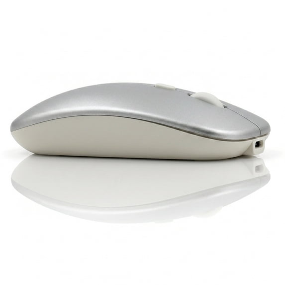 VerdeVida Bluetooth 5.2 Wireless Mouse — Rechargeable Silent-Click Mouse for MacBook, Laptop, PC, iPad, Chromebook, Windows 11/10/8 — Slim Portable Travel Mouse, 1600 DPI, Multi-Device, Silver