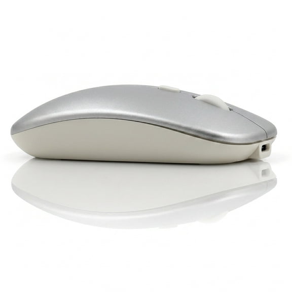 VerdeVida Bluetooth 5.2 Wireless Mouse — Rechargeable Silent-Click Mouse for MacBook, Laptop, PC, iPad, Chromebook, Windows 11/10/8 — Slim Portable Travel Mouse, 1600 DPI, Multi-Device, Silver