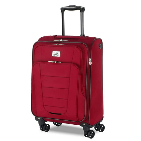 Verdi 28" Adult 3 Piece Softside Spinner Lightweight Expandable Luggage Set, Burgundy