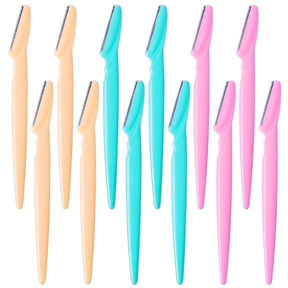 Verdlora 12 Pcs Eyebrow Razors for Women,Face Razor for Trimming and Shaping,Multipurpose Exfoliating Face Razor and Eyebrow Shaper,Gifts for Women (Random Color)