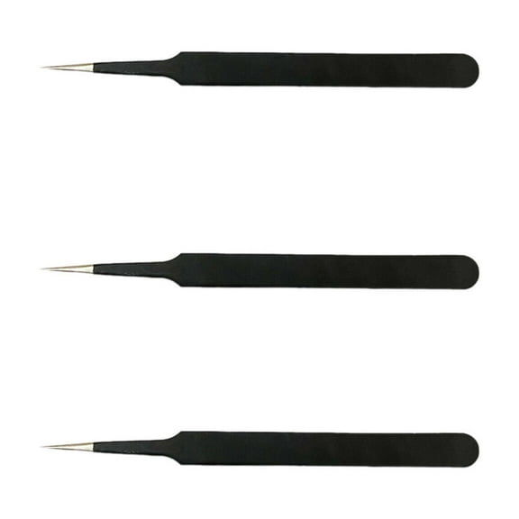 Verdlora 3Pcs Tweezers,Fine Clamps Tweezers for Men,Comfortable Use Easy Trimming Lash Extension Tweezers,Style1
