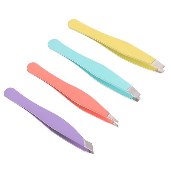 Verdlora 4 Pcs Mini Eyebrow Clip Clamp Salon Hair Tweezer Fake Eyelash Curler Tweezers Trimmer Women's Miss