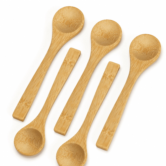 Verdlora 6Pcs Bamboo Spoon,Eco-Friendly Handcrafted Wooden Spoon,Multi-Functional Mini Spoon for Coffee,Honey,Jam