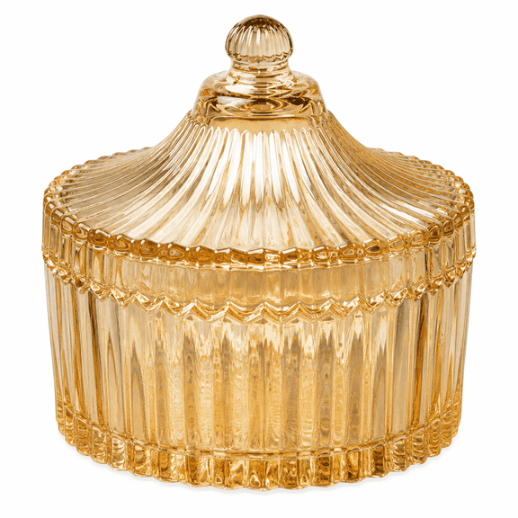 Verdlora Candy Dish with Lid Moisture Proof Candy Dish with Lid Luxurious Glass Storage Containers with Lids,Style 7