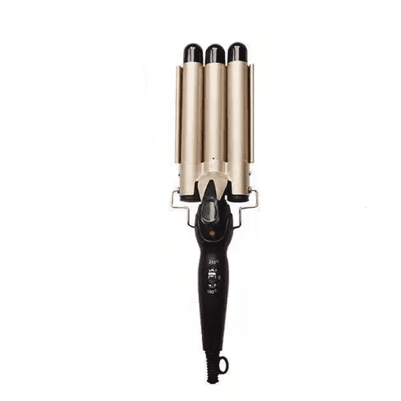 Verdlora Curling Iron Automatic Water Ripple Curls 3 Barrel 25MM Curl Diameter Curling Iron Wand Hair Waving Styling Tools for Women & Girls (Gold)