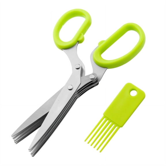 Verdlora Kitchen Scissors Sharp Stainless Steel Blade Herb Scissors Non-Slip Handle Kitchen Shears for Food 19x8cm,Green