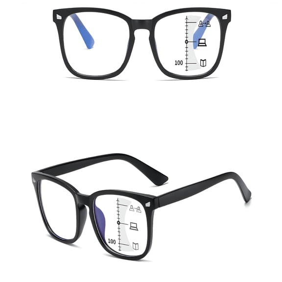 Verdlora Progressive Multifocus Reading Glasses Blue Light Blocking Computer Readers for Women Men Rectangular Eyewear Lightweight Magnification Presbyopia Eyeglasses