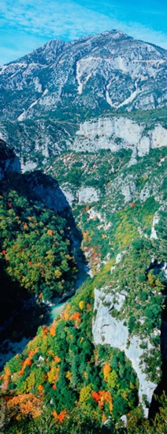 Verdon Gorge in autumn Provence-Alpes-Cote dAzur France Canvas Art - Panoramic Images (15 x 6)