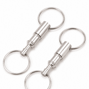 Verdoria 2 Pcs Detachable Pull Apart Key Rings Keychains Double Rings Design Quick Release Key Chain