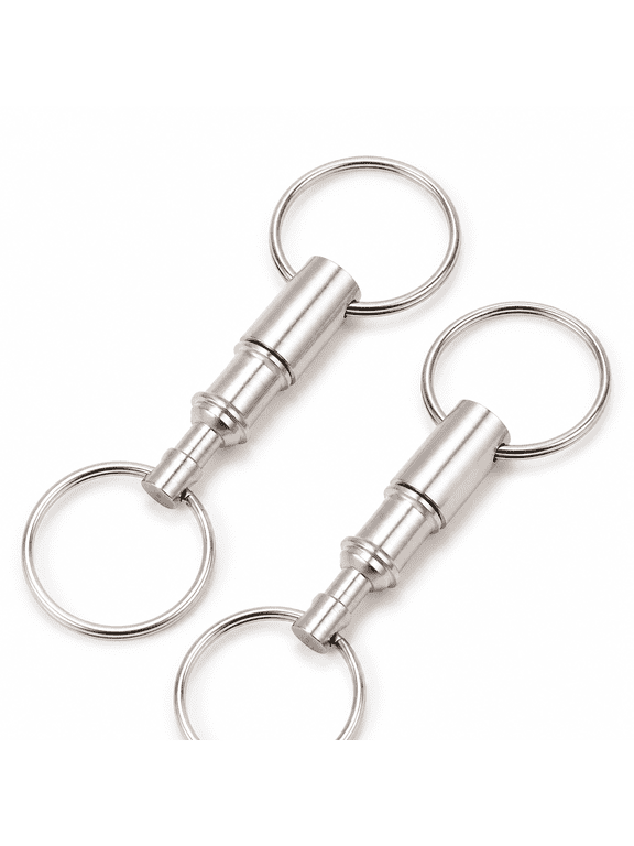 2 Pcs Detachable Pull Apart Key Rings Keychains Double Rings Design Quick Release Key Chain