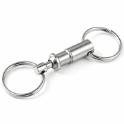 Verdoria 2pcs Removable Keyring Quick Release Keychain Dual Detachable Key Ring Snap Lock