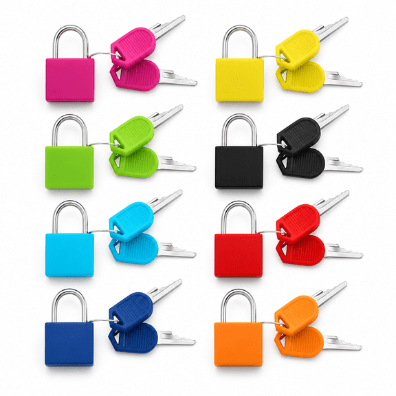 Verdoria 8 Pcs Luggage Locks with Keys Locker Lock Small Luggage Padlocks Suitcase Locks Metal Keyed Padlock for School Gym, Trunk Lock, Faucets