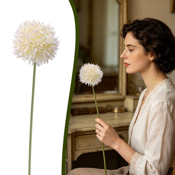 Verdsylv 1 Round Dandelion Cloth Flower - Everlasting Artificial African Daisy for Living Room Tv Cabinet, Shelf, Table Centerpiece Decor, Table Centerpiece Flower