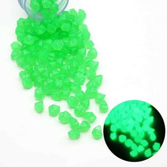 Verdsylv 100Pcs Small Diamond-Shaped Glow Stones - Luminous Aquarium & Terrarium Landscaping Gems - Rechargeable & Creates Starry Night Effect - Enhances Fish Tank & Craft Projects