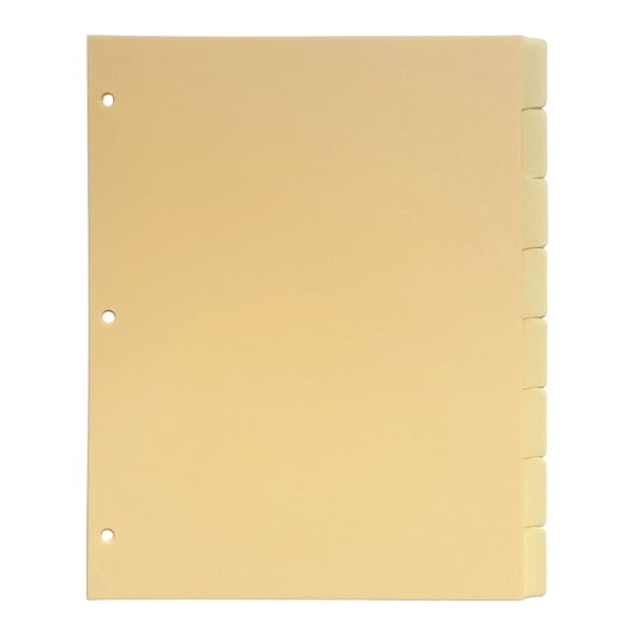 Verdsylv 8-Tab PP Binder Dividers 3-Hole Colorful Page Dividers Plastic Index Divider Sheets for 3-Ring Binders and File Classification