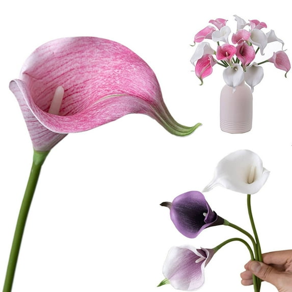 Verdsylv Artificial Calla Lily, 1 Stem Calla Lily Artificial Flower - Realistic Floral Arrangement for Wedding Home Table Centerpiece Party Decor, Wedding Floral Arrangement, Pink