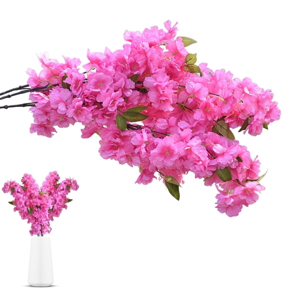 Verdsylv Artificial Cherry Blossom Flower Branch, Spring Theme Bouquet Arrangement for Wedding Ceremony Decor, Birthday Celebration, Home & Office Table Centerpieces, Spring Office Decor, Orange