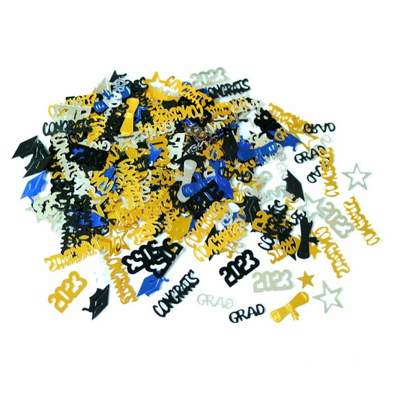 Verdsylv Blue & Gold Graduation Confetti - Class of 2026 Table Centerpieces & Decoration - Glitter Scatter for Grad Party - Congratulatory Design, Class of 2026 Scatter, Blue1
