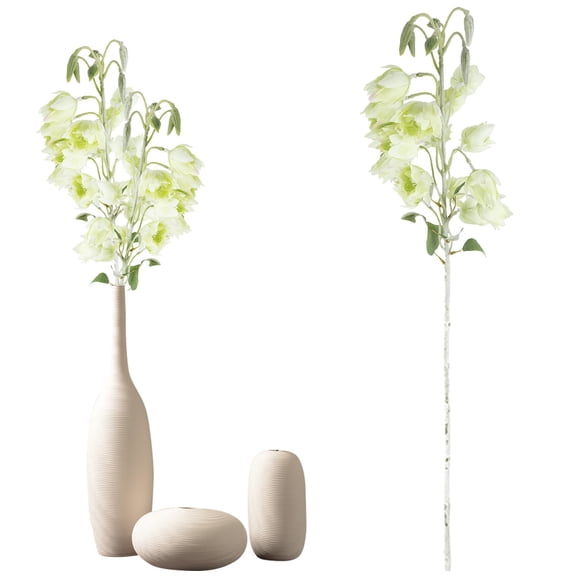 Verdsylv Dendrobium Orchid Stem, Realistic Dendrobium Orchid Artificial Stem - Elegant Wind Bell Design for Living Room & Event Centerpieces, Wind Bell Artificial Flower, Light Green